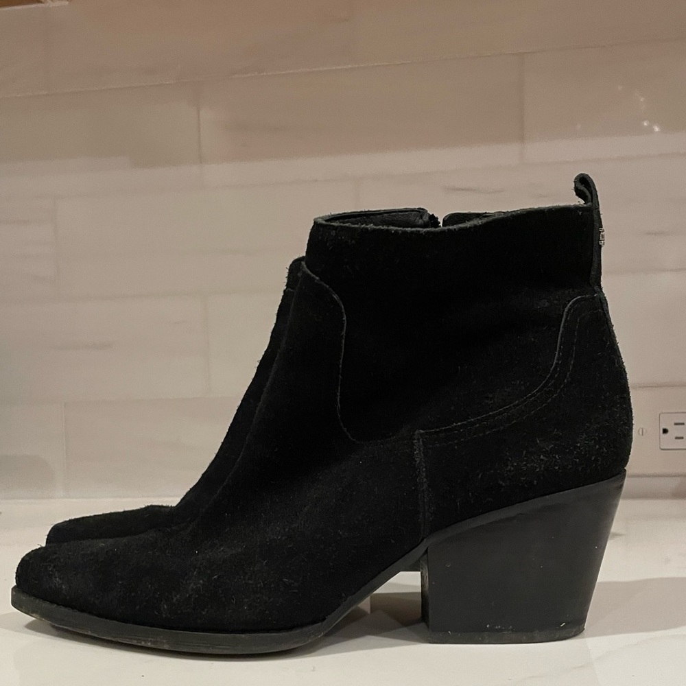 Sam Edelman Wendall Black Suede Heeled pointy boots